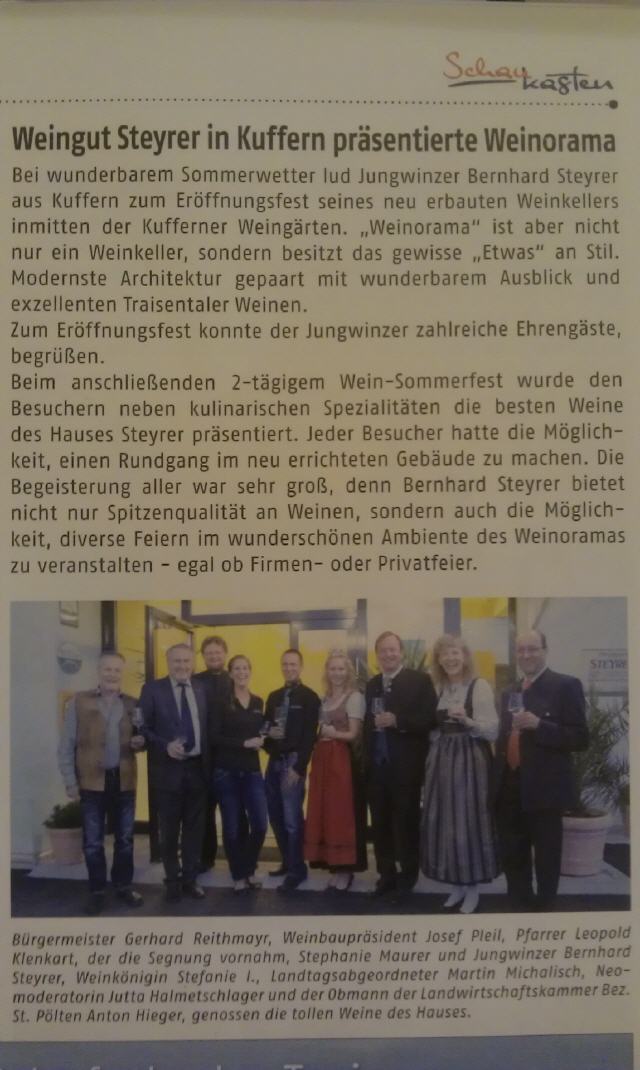 Schaukasten bericht